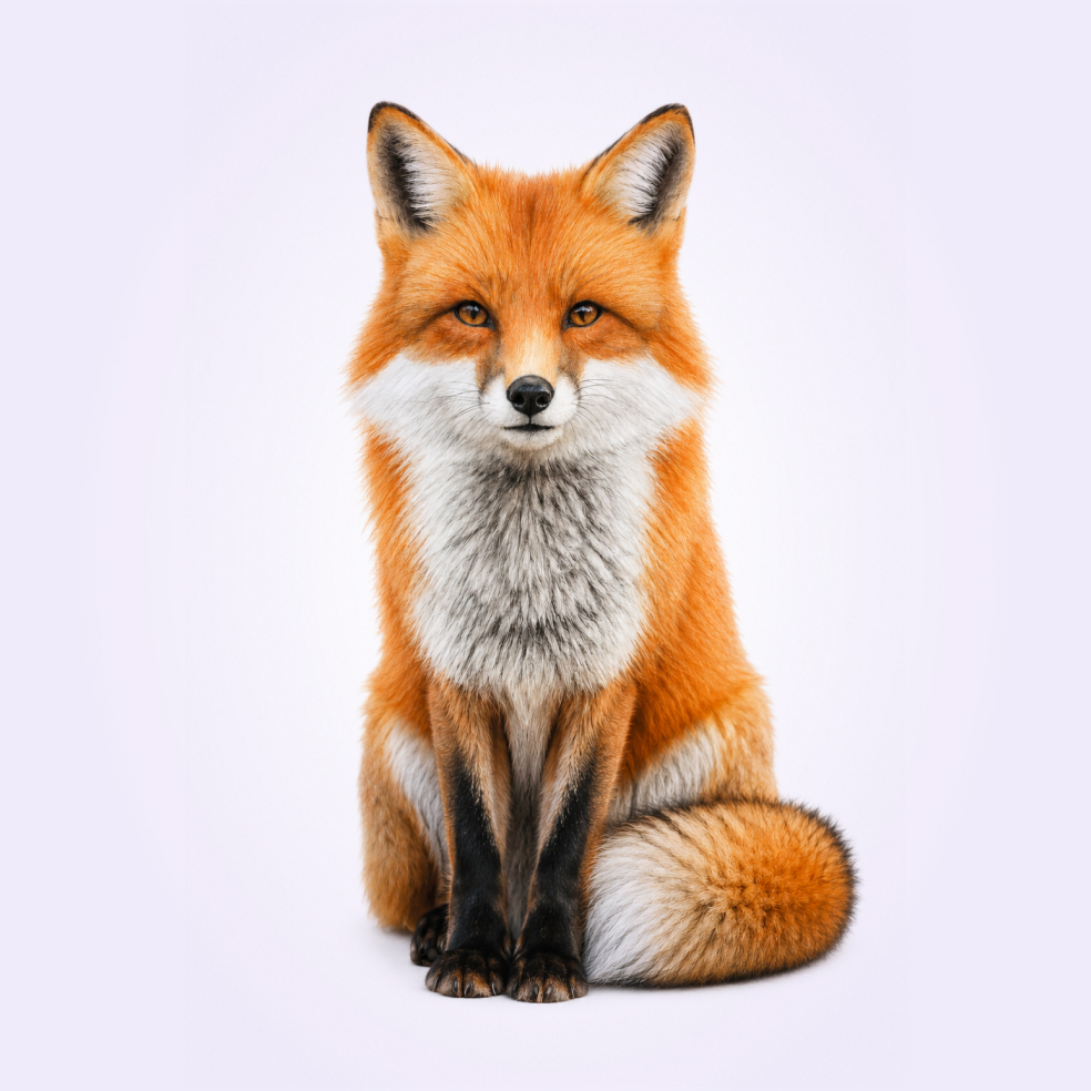 A red fox sitting